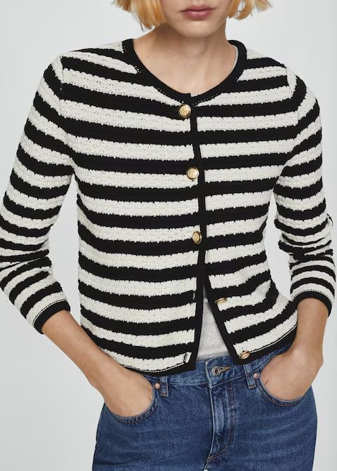 Mango Striped Cardigan