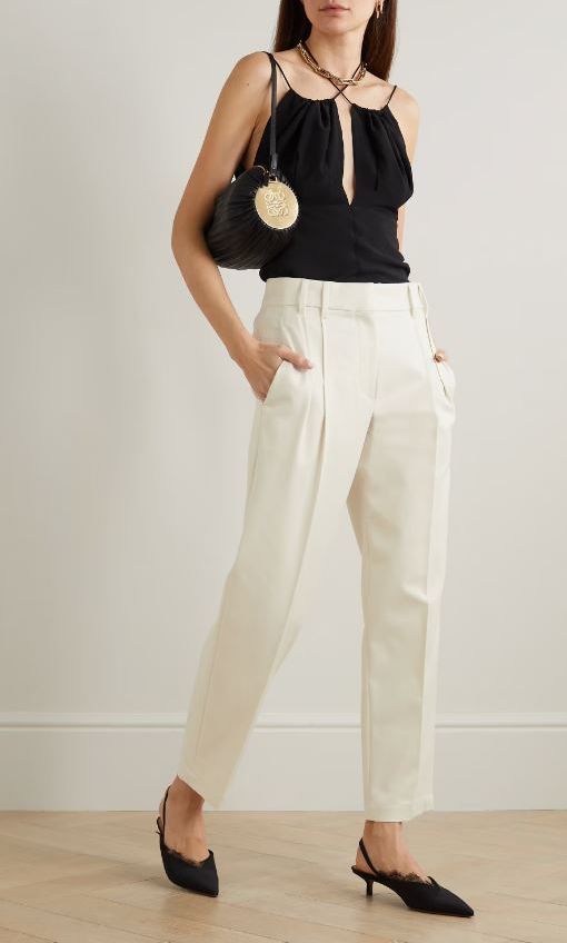 net a porter white tapered trousers
