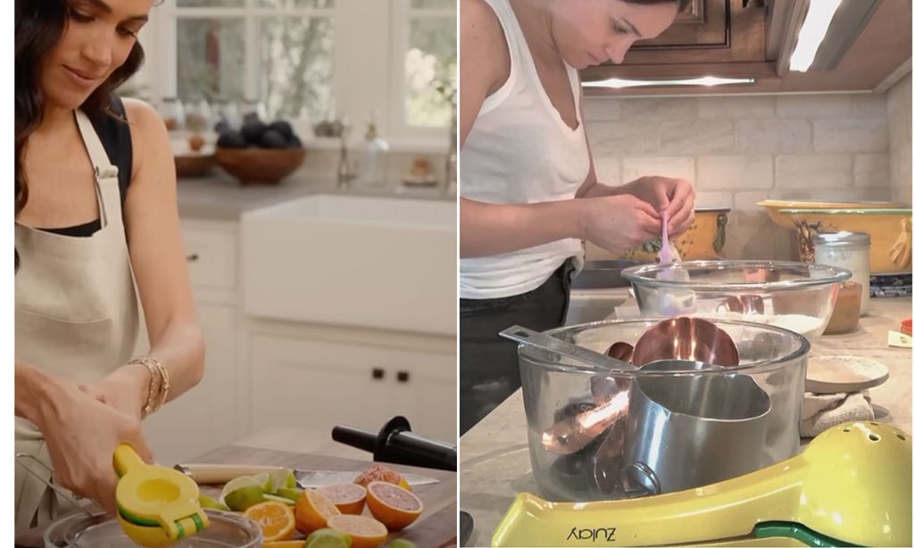 Meghan is using the same lemon squeezer as seen in her previous Netflix series, Harry & Meghan docuseries