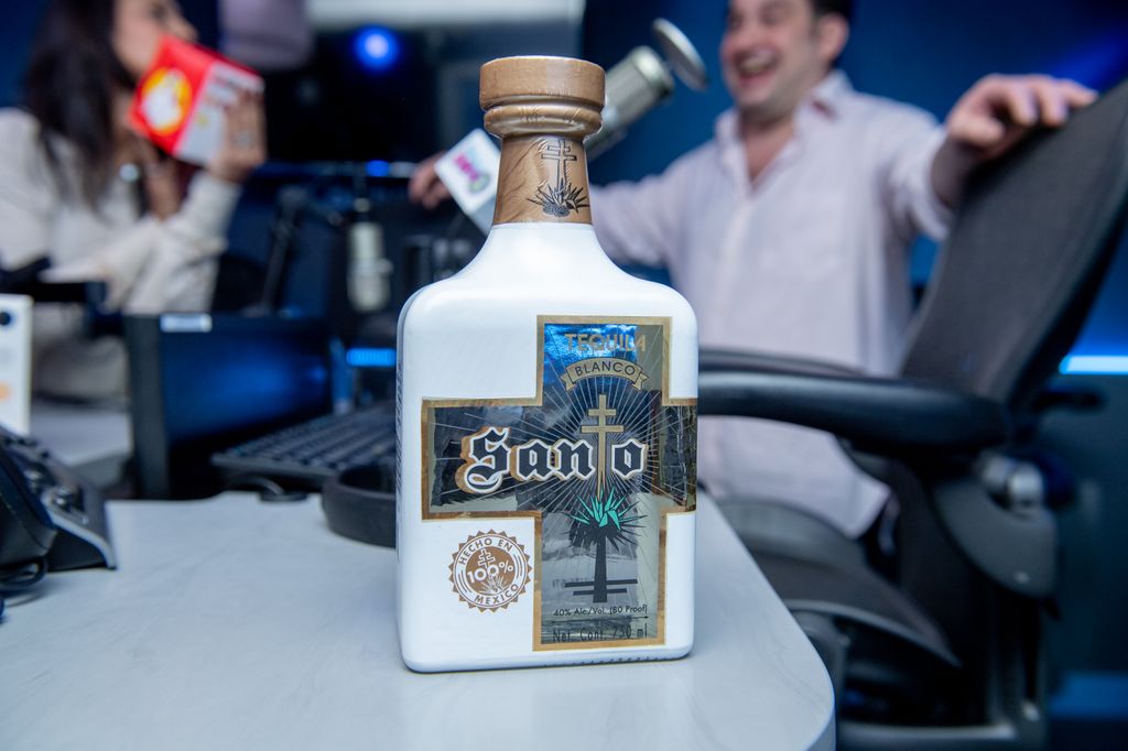 A view of Guy Fieri and Sammy Hagar's "Santo Tequila" as Guy Fieri visits "The Morning Mash Up" at SiriusXM Studios on February 25, 2020 in New York City