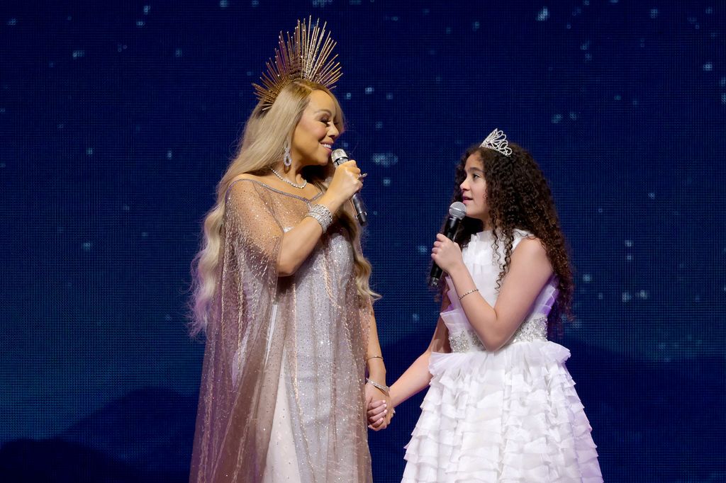 Mariah Carey and Monroe Cannon perform during her "Merry Christmas One And All!" at Madison Square Garden on December 09, 2023 in New York City.