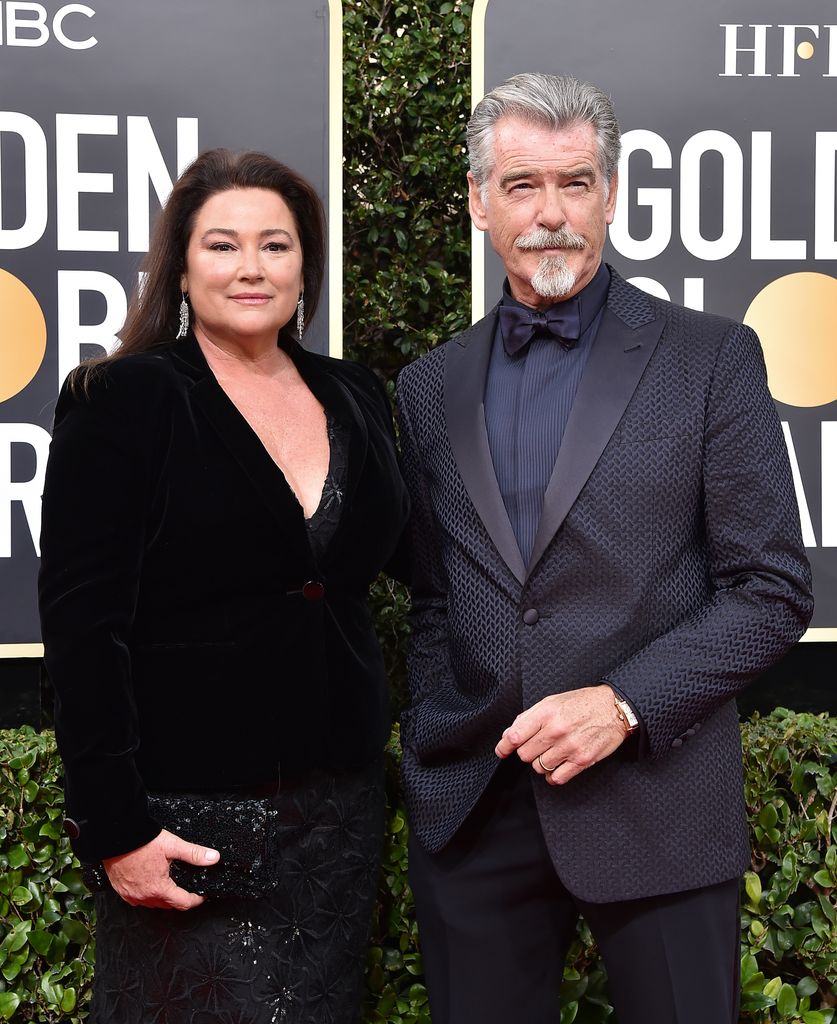 Keely Shaye Smith and Pierce Brosnan attend the 77th Annual Golden Globe Awards