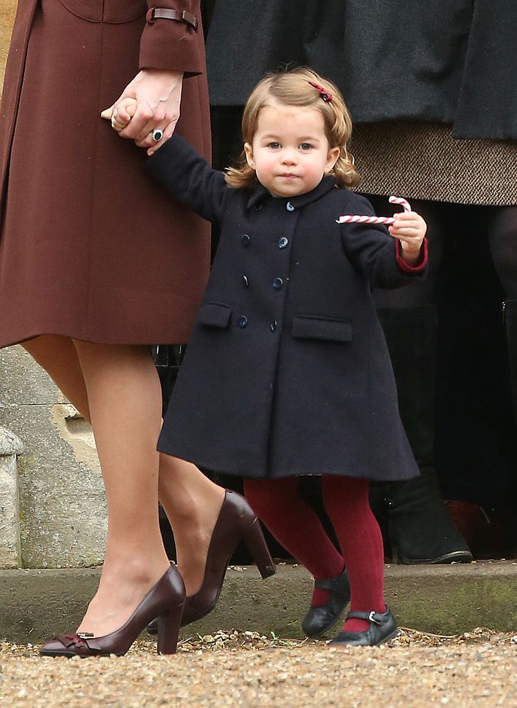 Princess Charlotte as toddler in navy coat