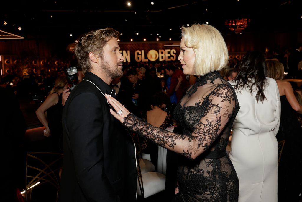 Ryan Gosling and Hannah Waddingham catch up at the awards