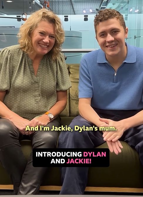 Dylan Llewellyn sitting with his mother