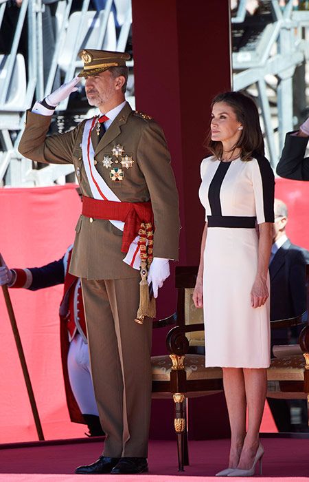 Queen Letizia steps out in incredible monochrome dress for anniversary ...