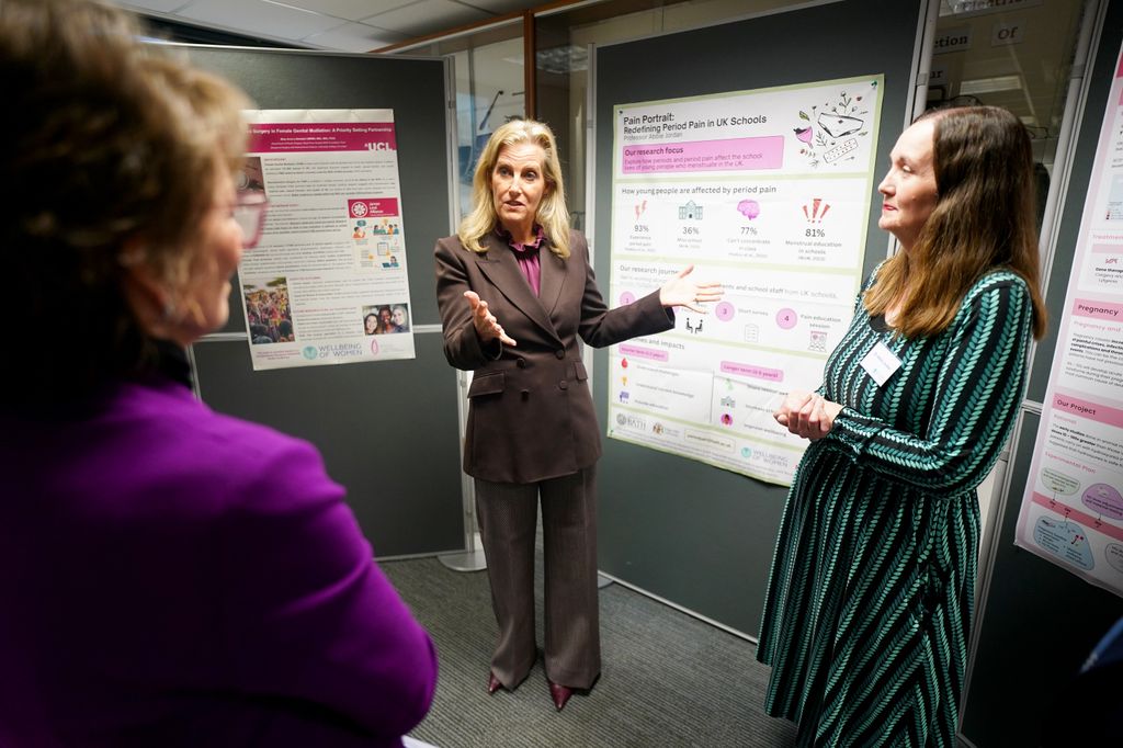 The Duchess of Edinburgh during a visit to a Wellbeing of Women working lab at the University College London Elizabeth Garrett Anderson Institute for Women's Health