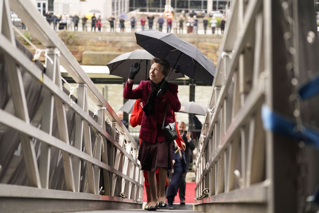 princess anne boarding ship in Liverpool 