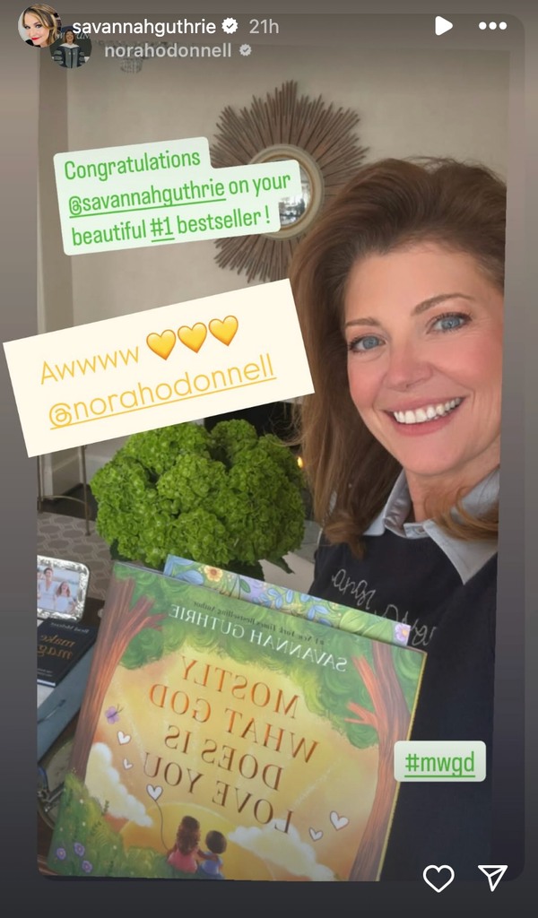 Savannah received messages from a number of her famous friends including Norah O'Donnell