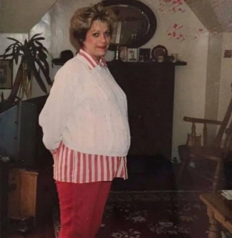 Denise during her first pregnancy in 1989