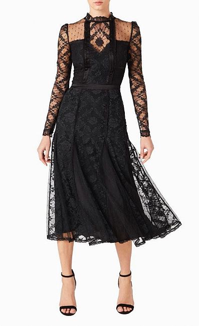 florence midi dress lace black