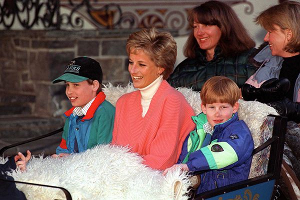 Princess Diana Layers Pink Sweater Over Cream Polo Neck