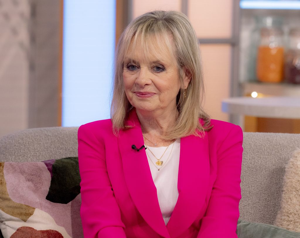 Twiggy in a pink suit on Lorraine