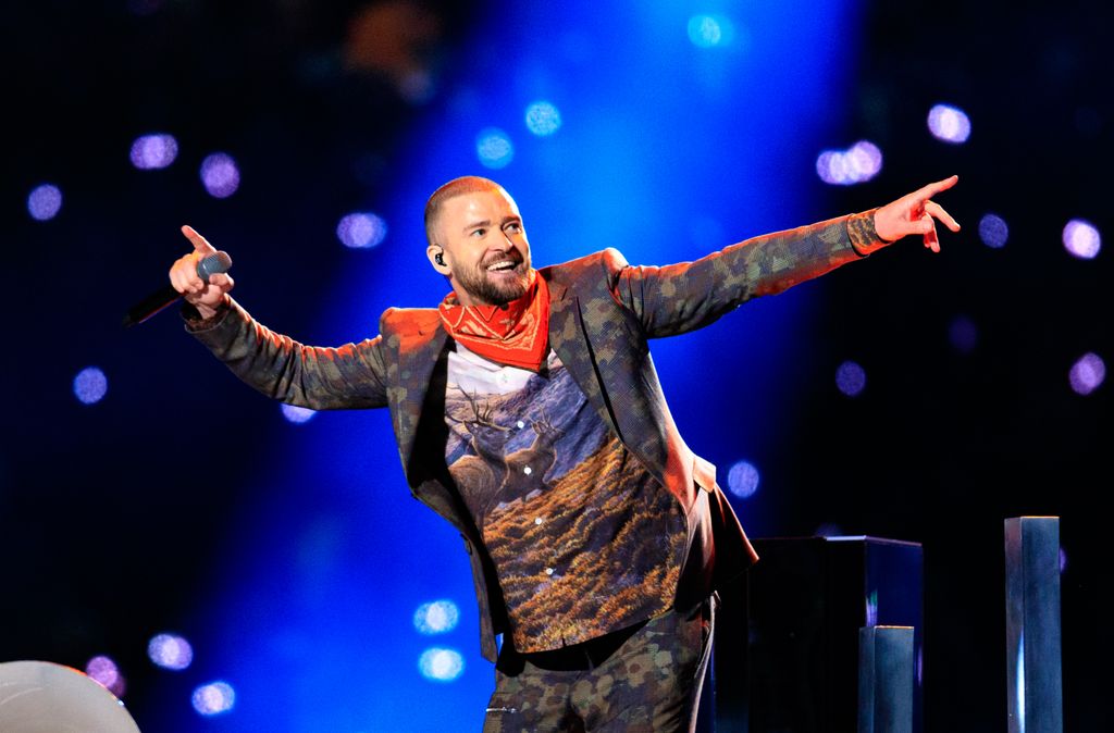 The recording artist Justin Timberlake appears on February 4, 2018 in Minneapolis, Minnesota, on stage during the Pepsi Super Bowl Lii Halftime Show at the US Bank Stadium.
