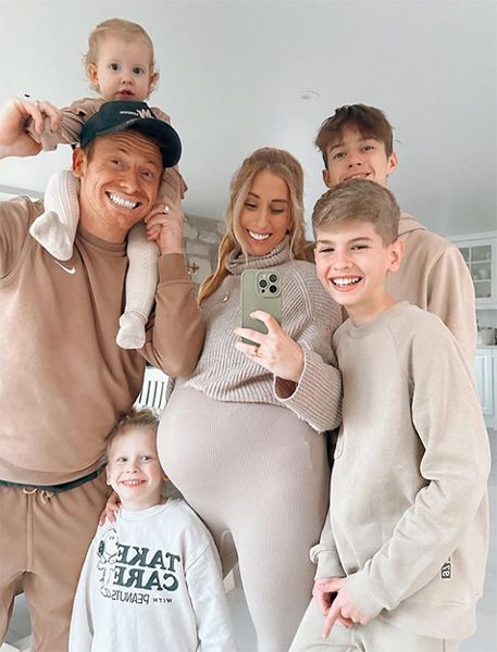 Stacey Solomon with her three sons and daughter and husband Joe Swash
