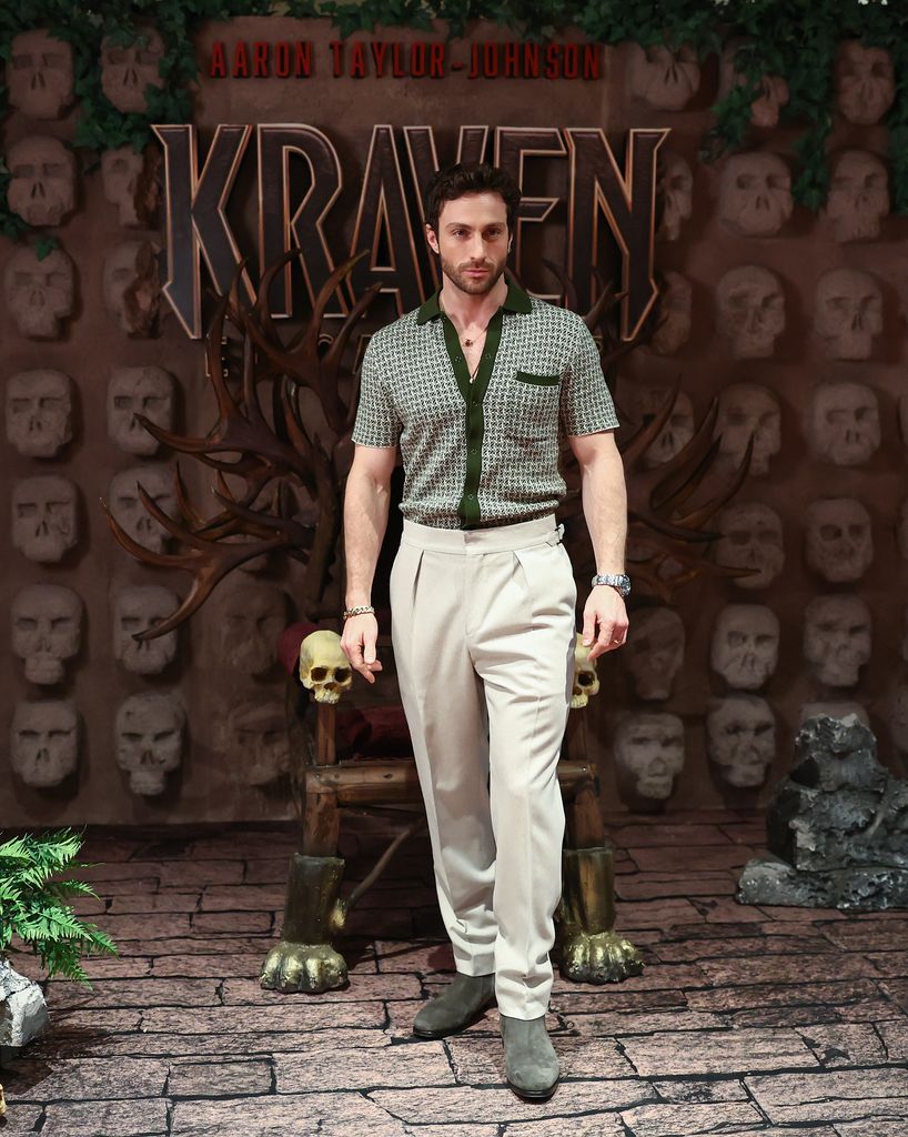 Actor Aaron Taylor-Johnson attends the photocall for "Kraven The Hunter" on December 06, 2024 in Mexico City, Mexico.