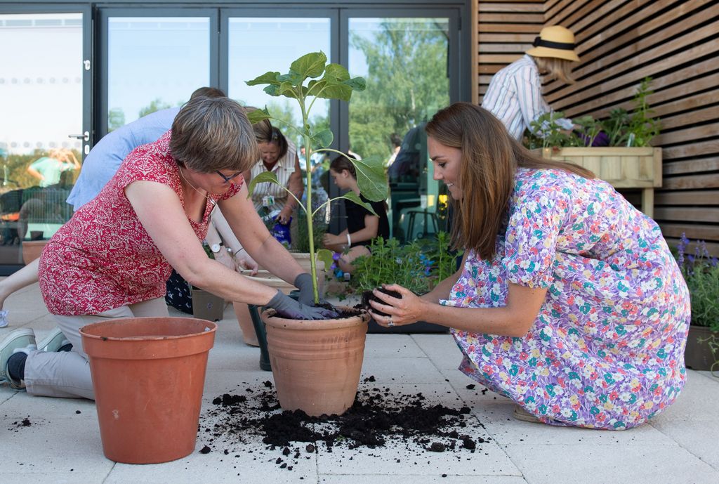 Kate Middleton pots plants at the Nook