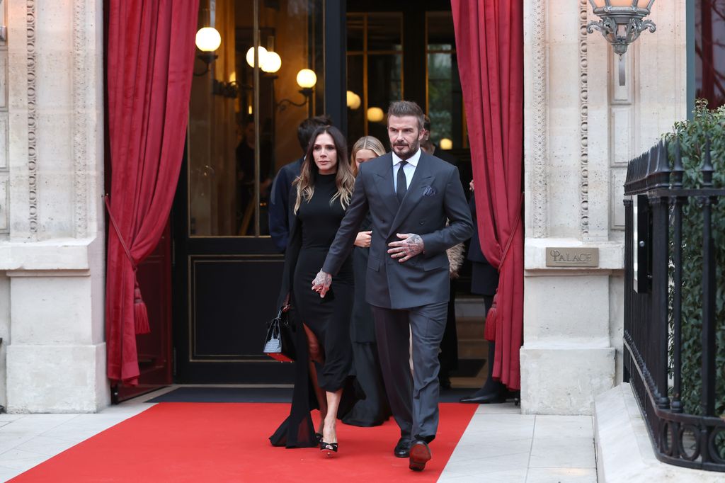 Victoria and David Beckham pictured during the Haute Couture Spring Summer 2026 as part of Paris Fashion Week 
