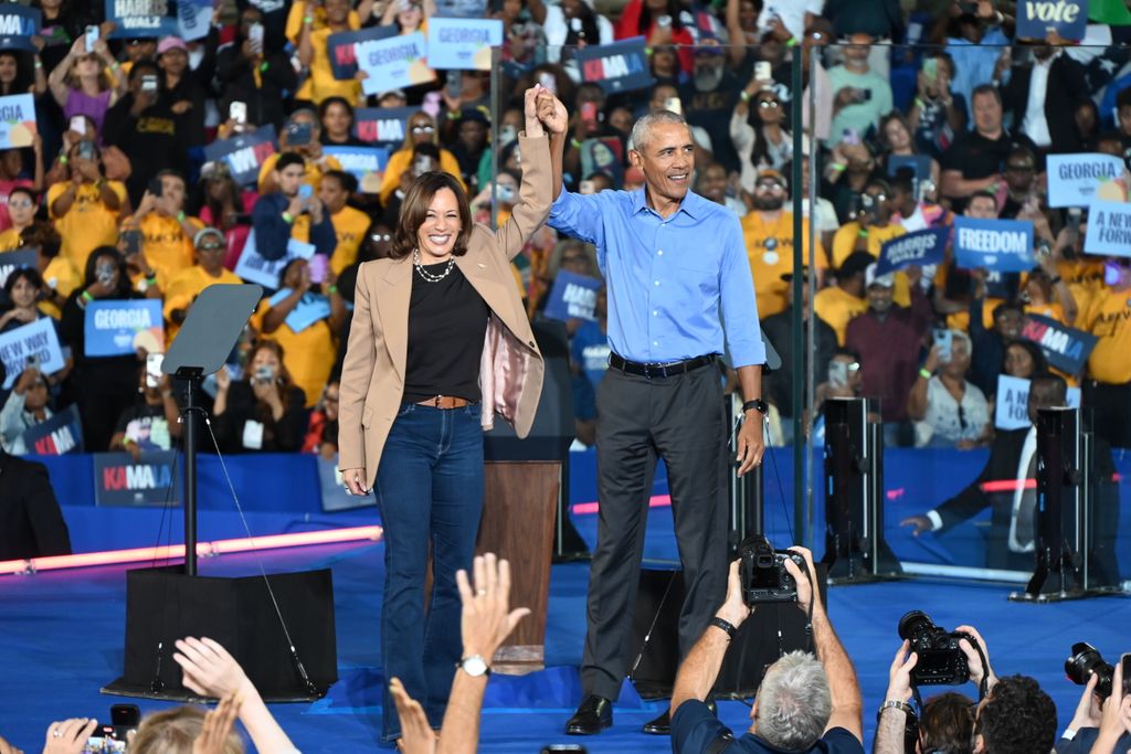 Obama made an impassioned speech in support of the Vice President at the Georgia rally