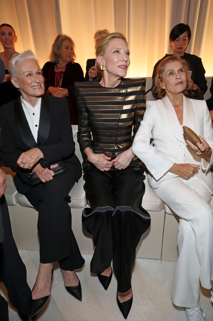 Lauren with Glenn Close and Cate Blanchett at the Giorgio Armani fashion show