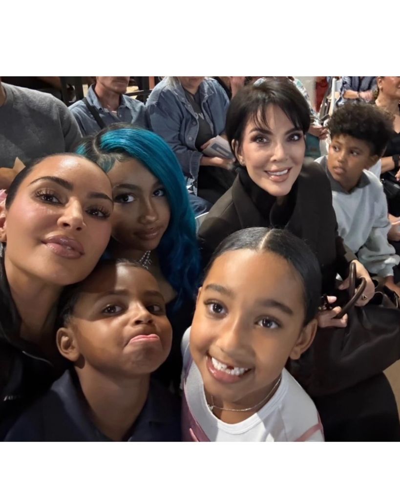 Kim Kardashian and her children (North, Chicago, Psalm and Saint), plus mum Kris Jenner take a selfie