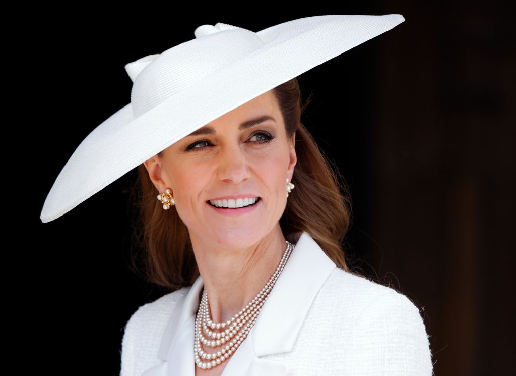 Kate Middleton in an all-white outfit