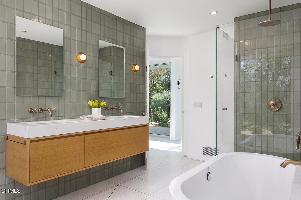 Primary suite bathroom in Mandy Moore's $6 million home