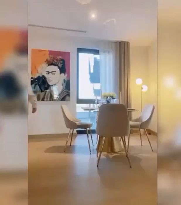 Roman Kemp and Anne-Sophie's TikTok video in their dining area