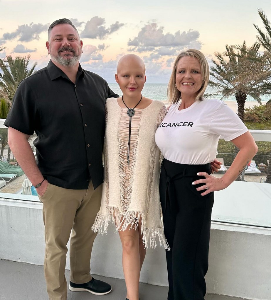 Photo posted by late TikTok star Maddy Baloy with her parents; she passed away aged 26 on May 1 after a battle with terminal cancer