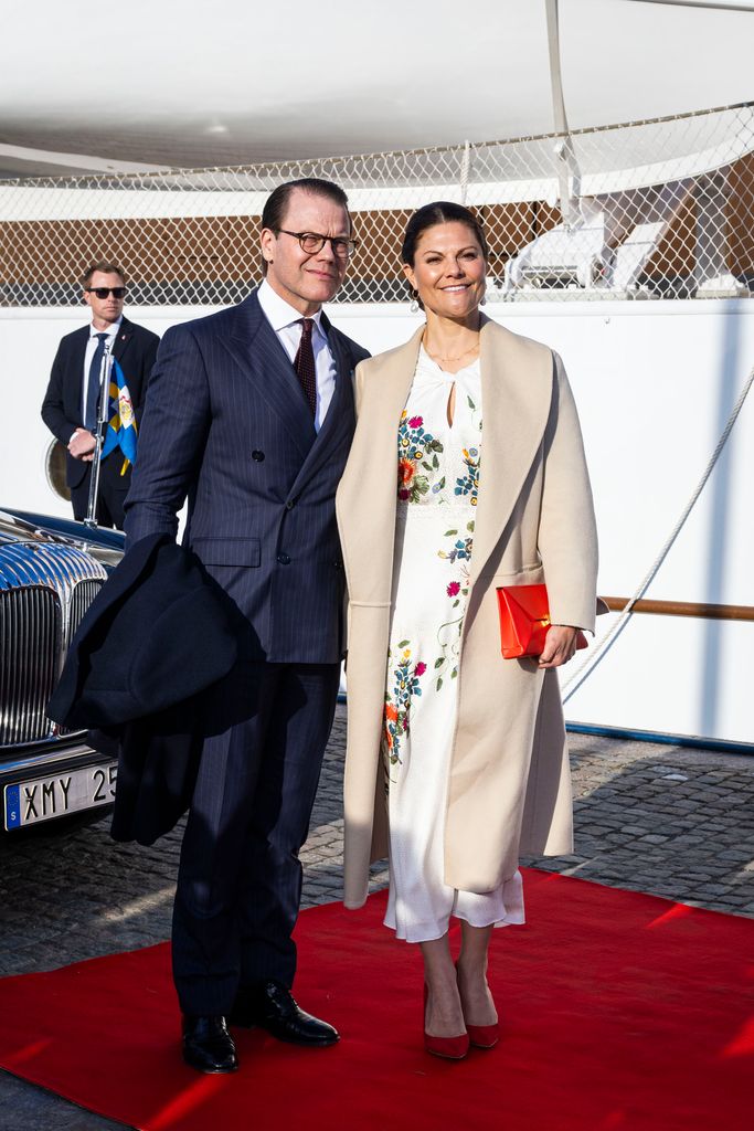 Prince Daniel and Crown Princess Victoria about to board yacht