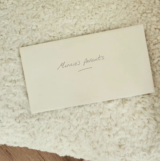Stacey Dooley shares envelope addressed to Minnies parents