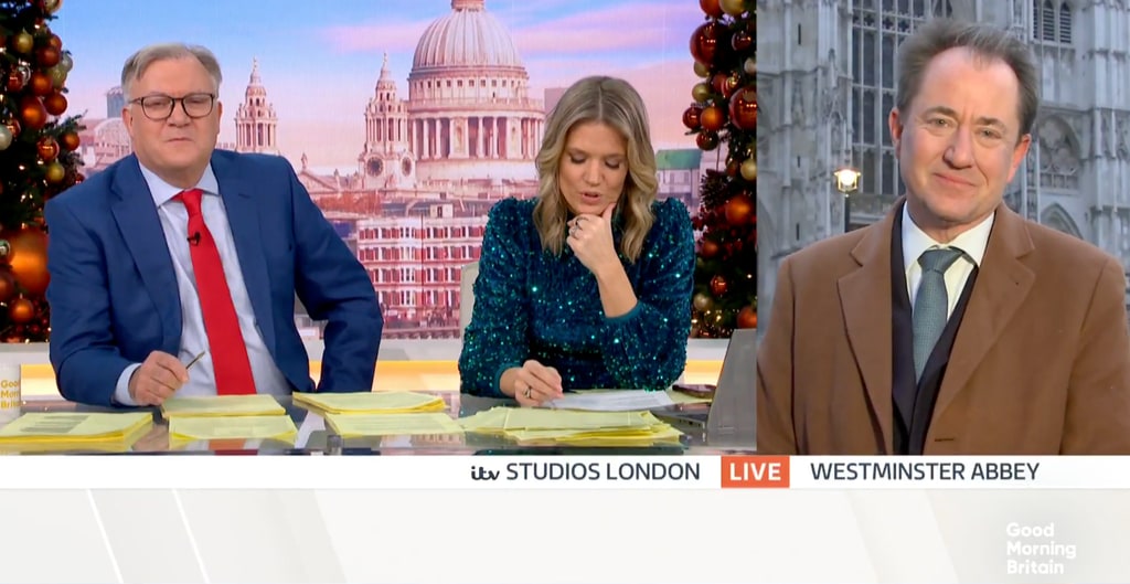 presenters and reporter on tv show