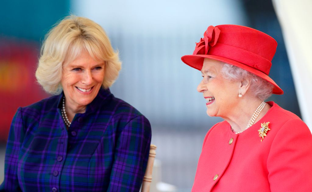 Camilla with the late Queen Elizabeth II