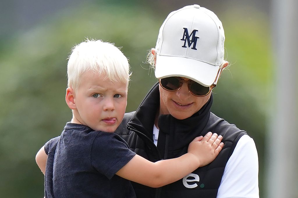 Zara Tindall and son Lucas at  the Hartpury International Horse Trials at Hartpury College, Hartpury, Gloucestershire, UK, on the 11th August 2024.

Picture by James Whatling/Kelvin Bruce