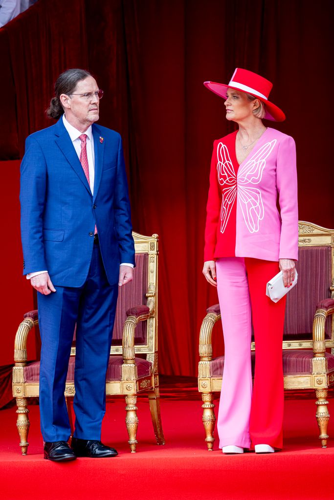 Princess Delphine of Belgium's bold suit stood out amongst the crowds