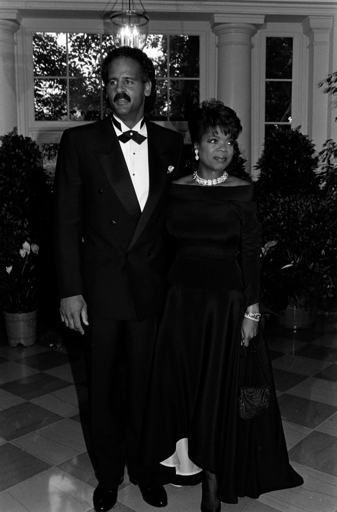 Stedman Graham and Oprah Winfrey attend an event at the White House in Washington, D.C., on June 27, 1989