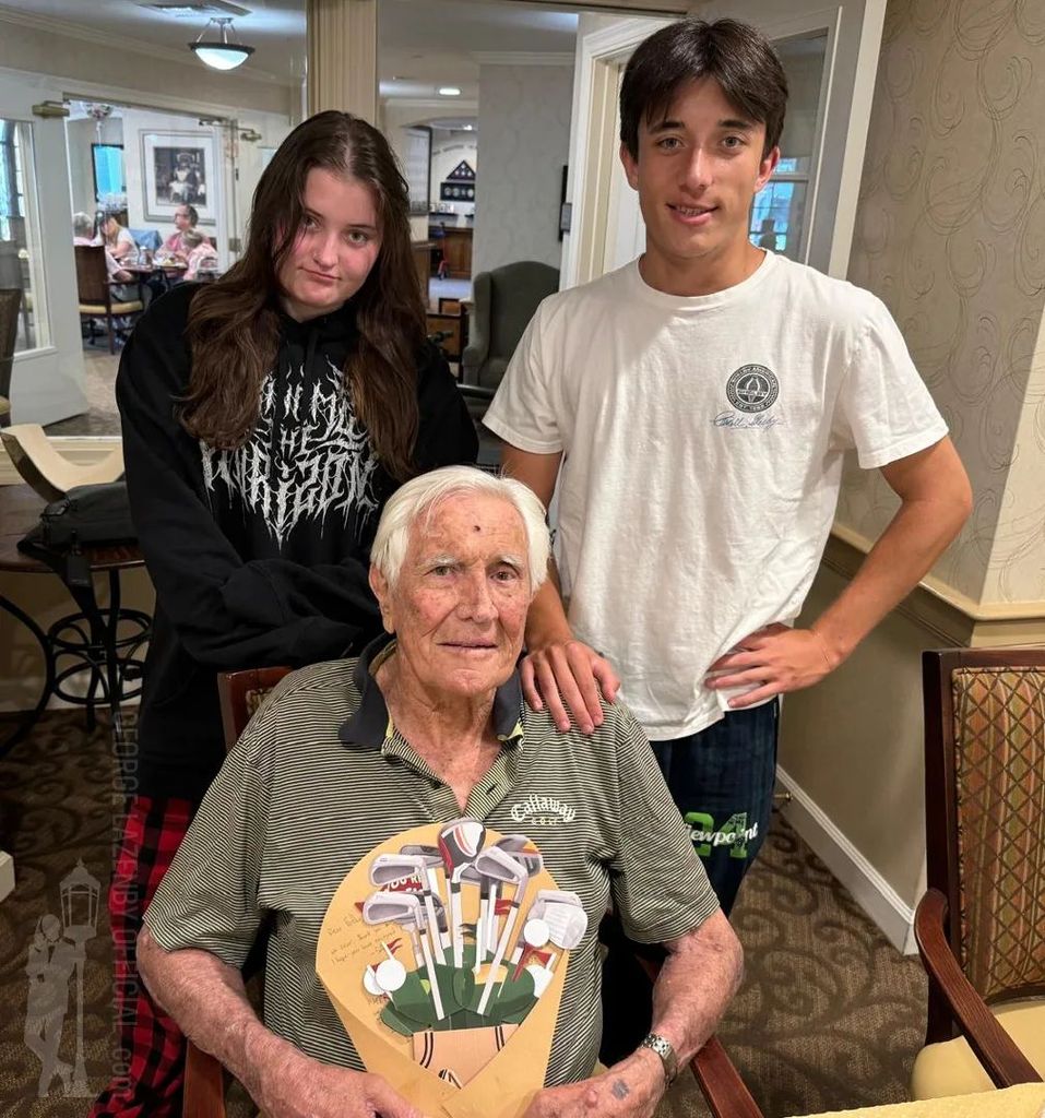 George Lazenby in a photo on Father's Day with his youngest two children Kate and Sam, shared on Instagram