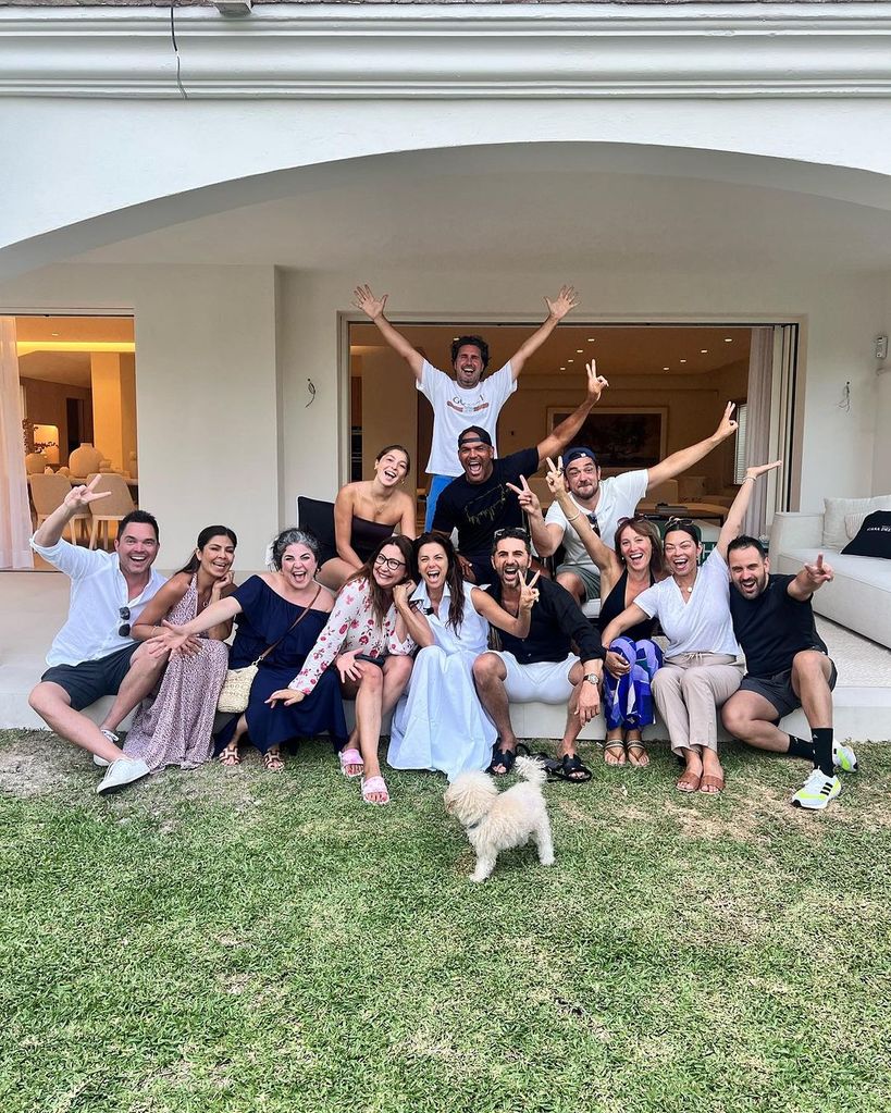 Eva Longoria with her husband and friends