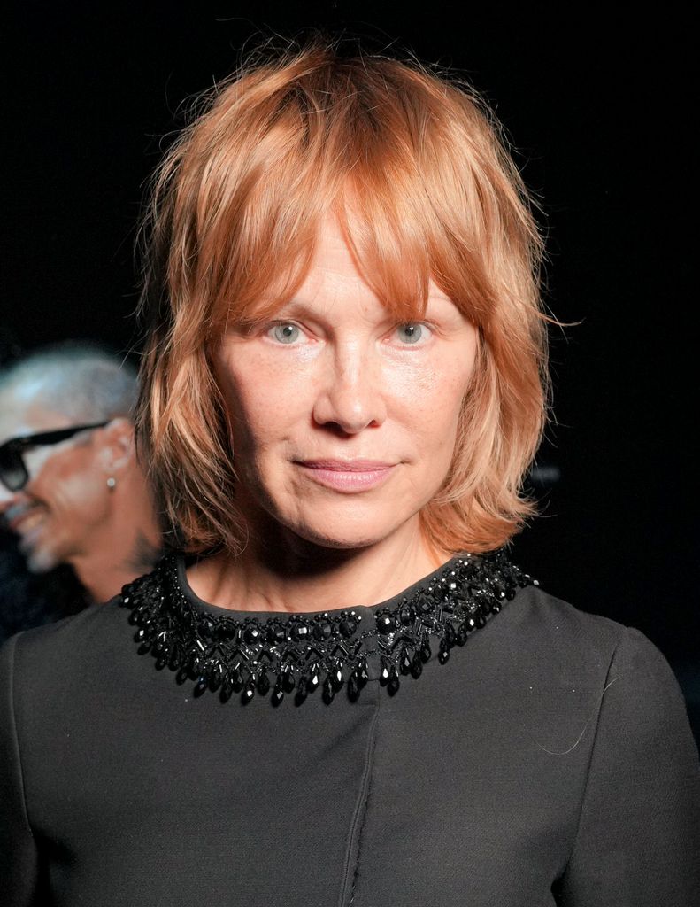 Pamela Anderson at the Valentino fashion show as part of Spring/Summer 2026 Paris Fashion Week on October 05, 2025 in Paris, France. 
