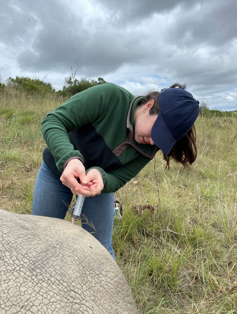 Megan is grateful to her stepfather for igniting her love of wildlife and particularly rhinos, after he took her on a trip to Africa when she was five