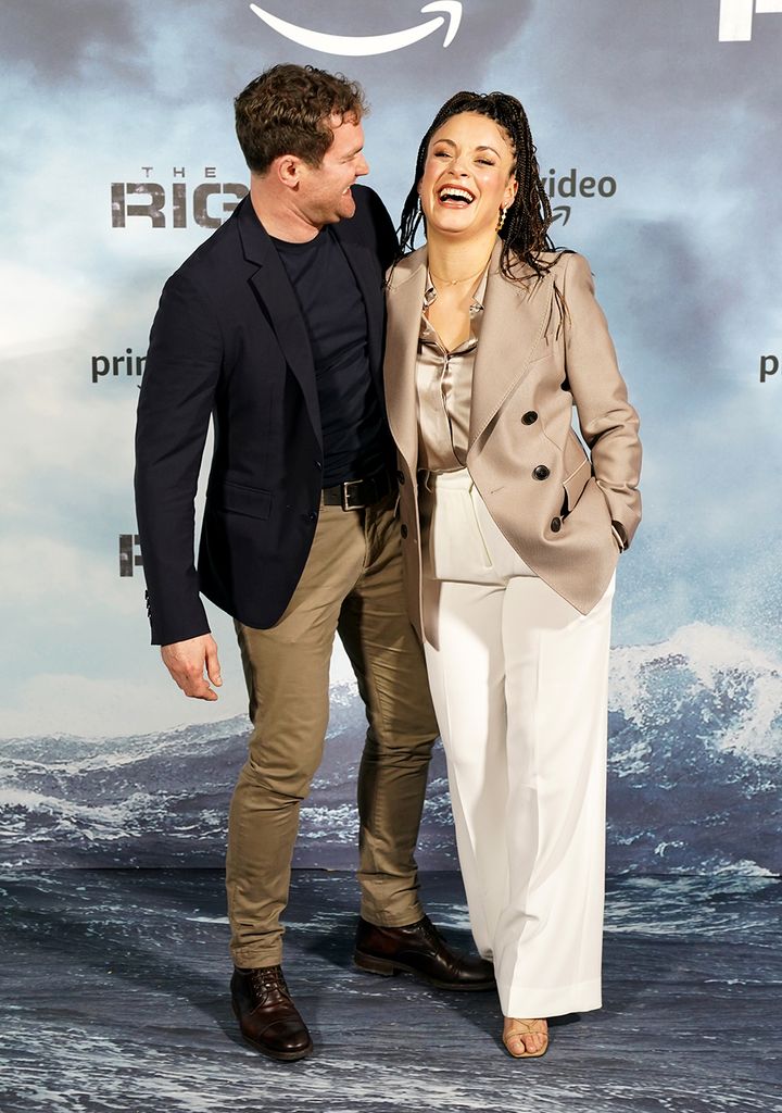 Mark Stanley and Rochenda Sandall at The Rig premiere in London