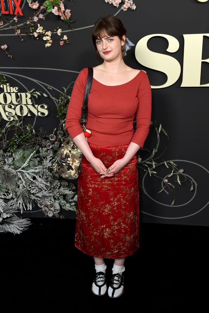 Chloe Troast attends premiere for Netflix's "The Four Seasons" at Directors Guild of America on April 24, 2025 in Los Angeles, California