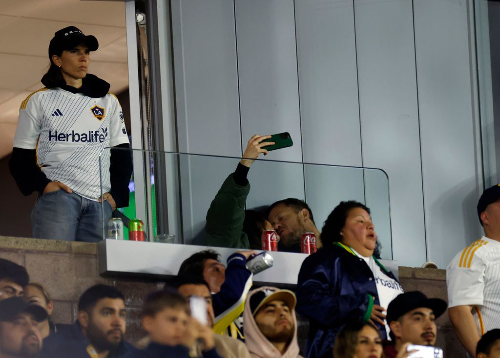 Minka Kelly and Dan Reynolds take a selfie an Inter Miami game