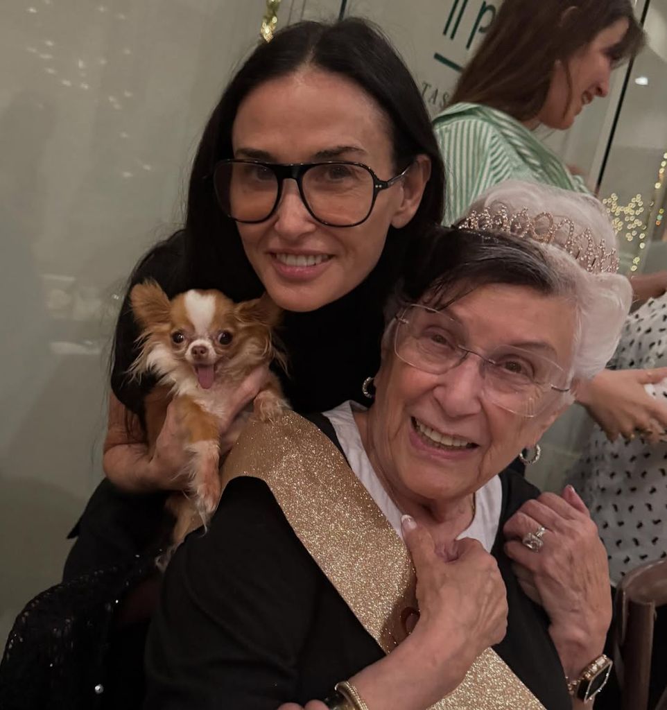 Photo shared by Tallulah Willis of her mom Demi Moore with Bruce Willis' mother Marlene Willis