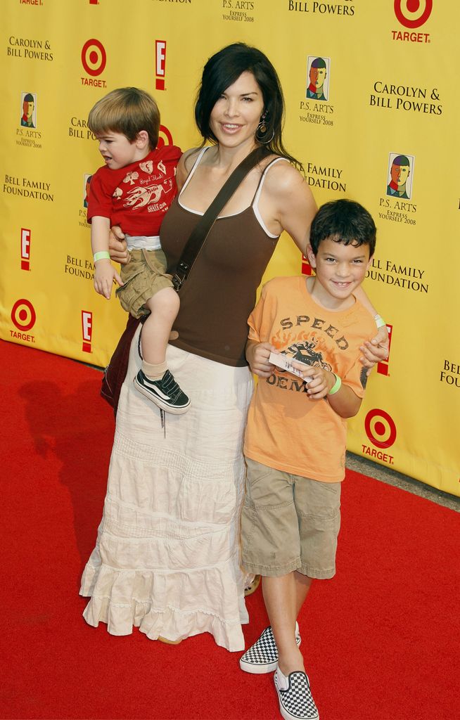 Lauren Sanchez and children in 2008