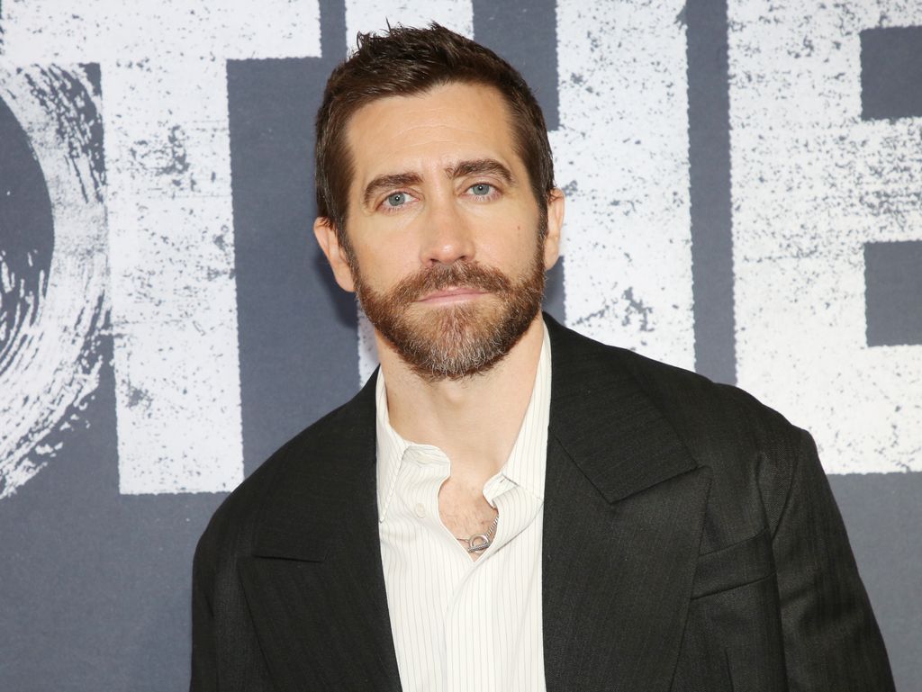 Jake Gyllenhaal poses during a photo call for "Othello" at Tavern on the Green on February 10, 2025 in New York City.