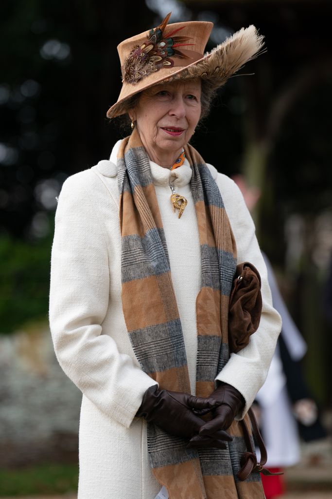 The Princess Royal attending the Christmas Day morning church service at St Mary Magdalene Church in Sandringham, Norfolk. P