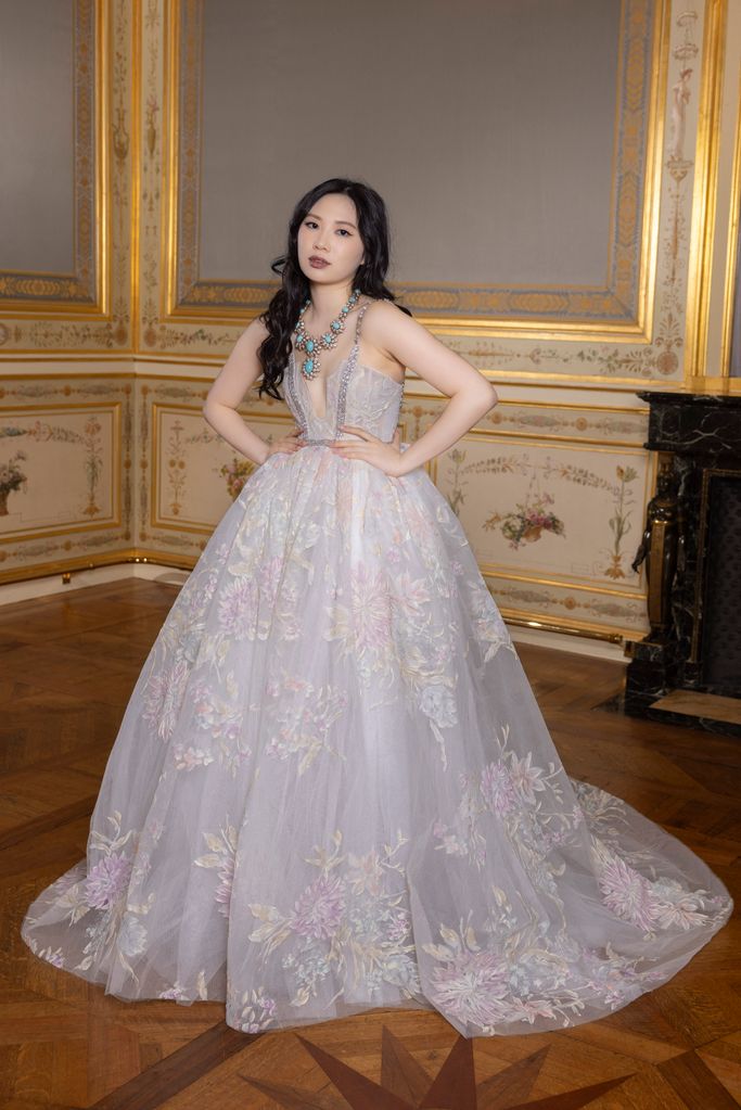Jasmine Yen wears a glittering gown