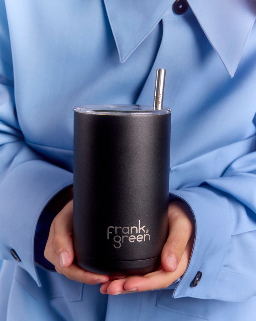 Frank Green cold brew coffee cup in black