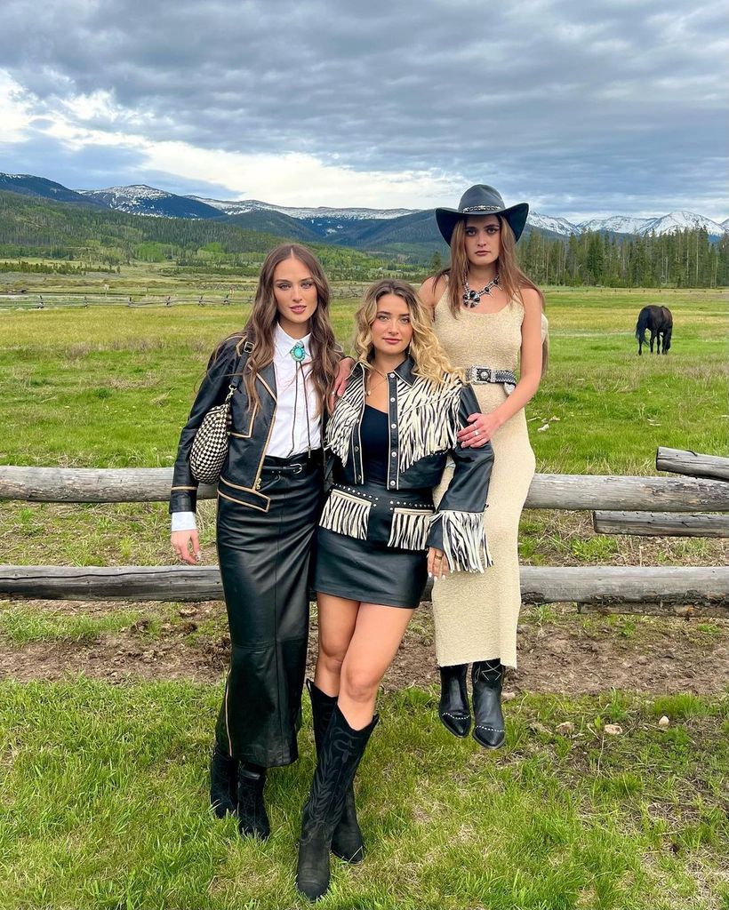 Taylor's sisters Logan and Mackinley joined in the celebrations on the ranch